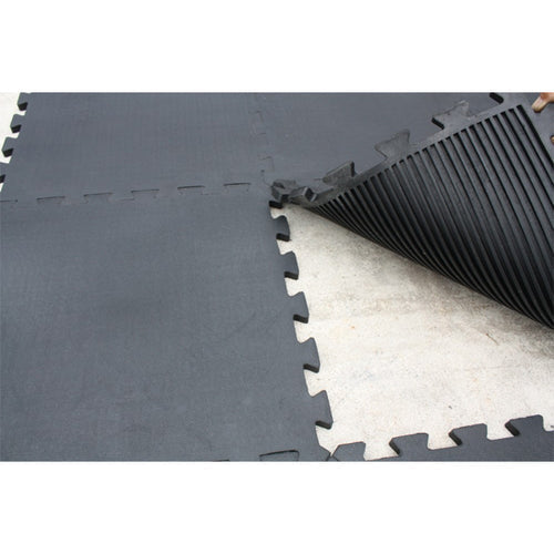 MegaFloor™ 16mm Rubber Gym Mats – Anti-Slip, Bevelled, Anti-Fatigue Heavy-Duty Tiles