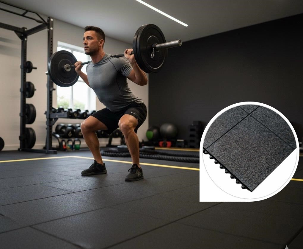 Rubber Gym Mats – Non-Slip, Shock-Absorbent Tiles for Fitness & Weight Training