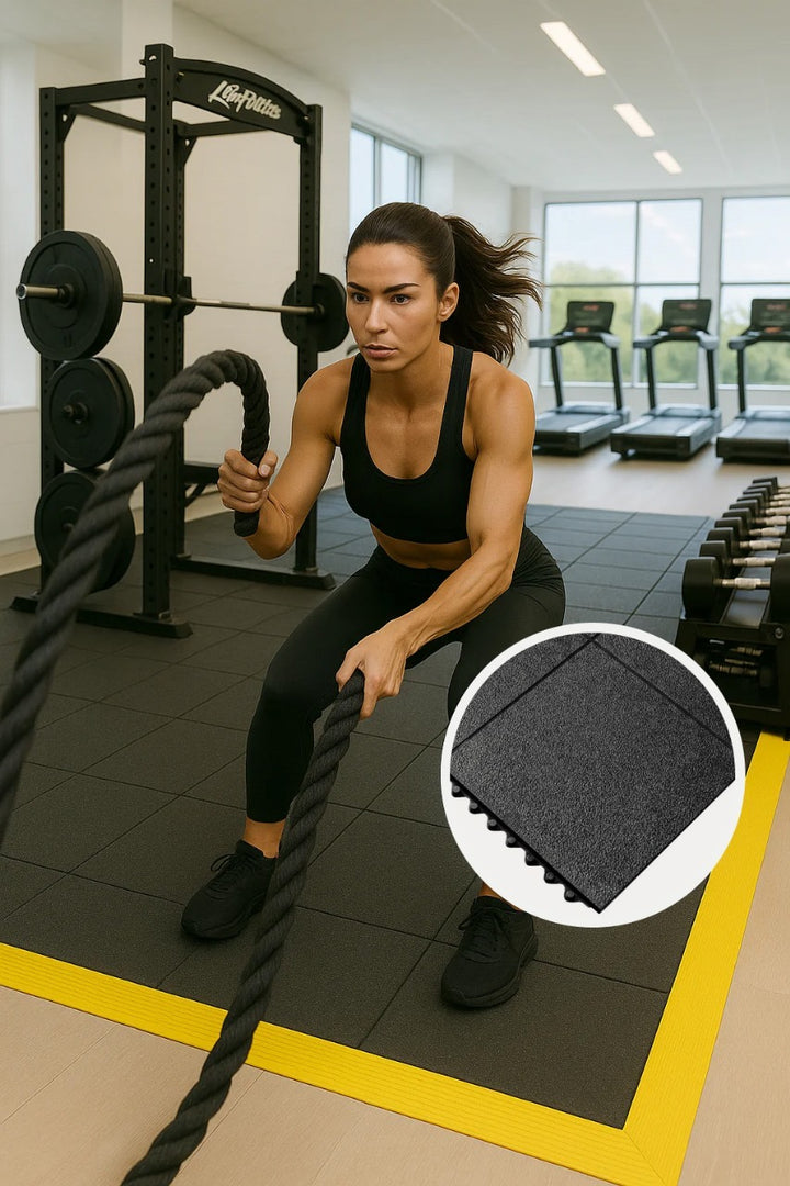 Rubber Gym Mats – Non-Slip, Shock-Absorbent Tiles for Fitness & Weight Training