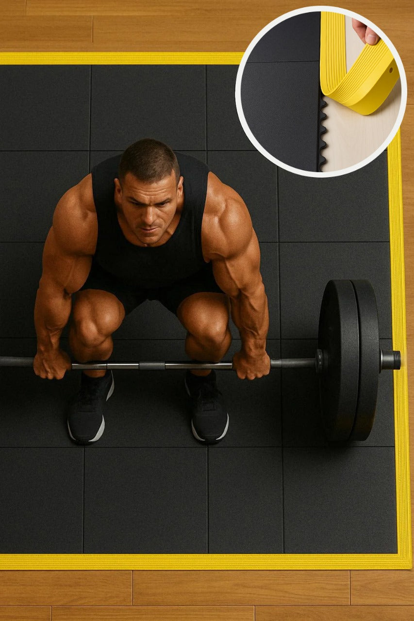 17mm Interlocking Gym Mats (3ft x 3ft) – Shock-Absorbent Flooring for Gyms & Fitness Studios