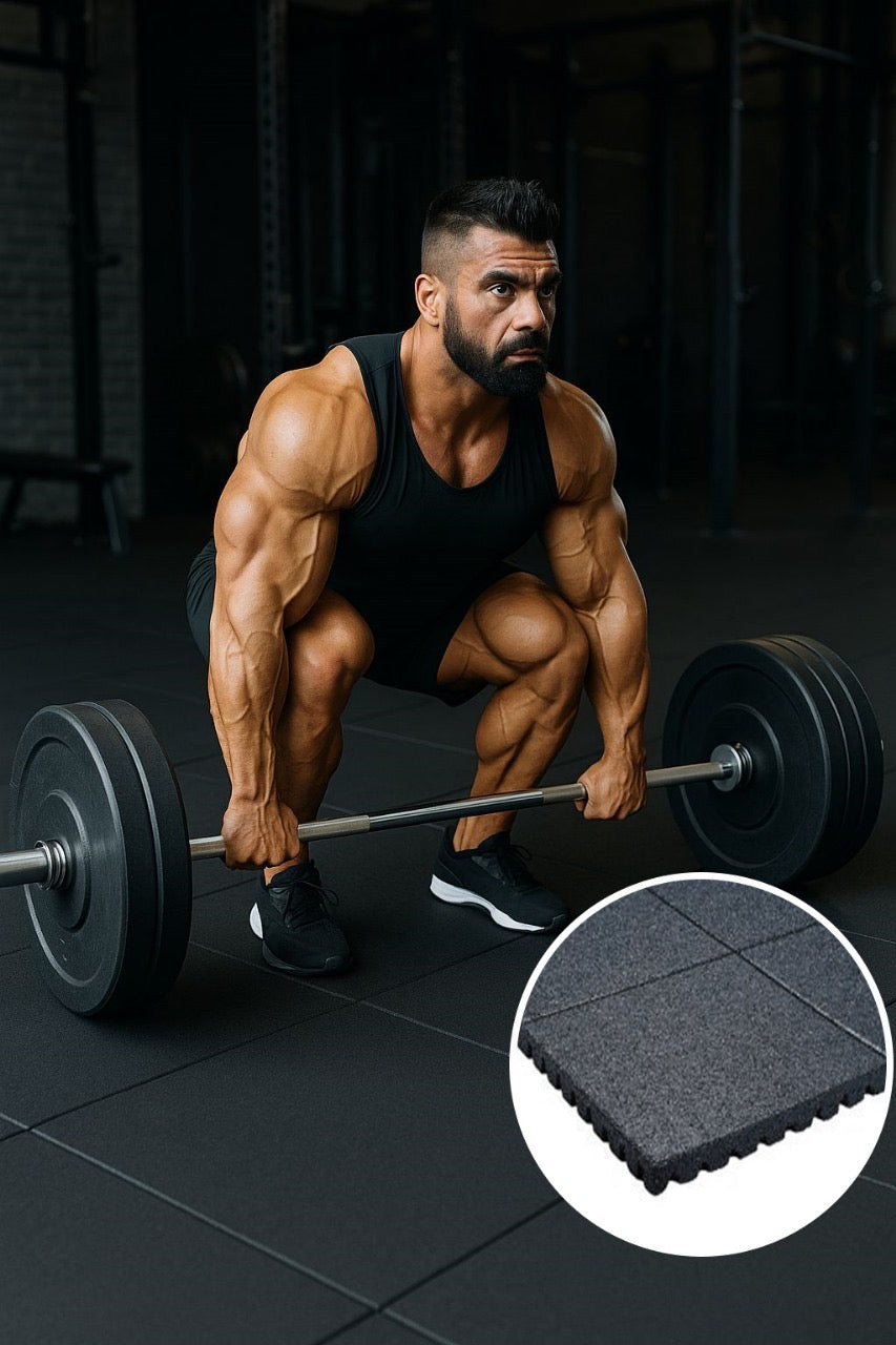 Rubber Flooring UK Heavy Duty Interlocking Gym Tiles