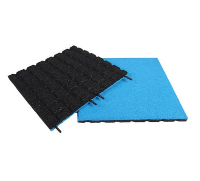 30mm heavy duty gym tiles under loaded barbell — 90% impact absorption 85% noise reduction
