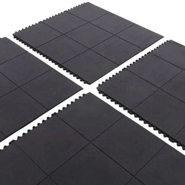 17mm Garage Gym Rubber Mats | 3ft × 3ft | 80kg Drop Rated | Yellow & Black Ramps