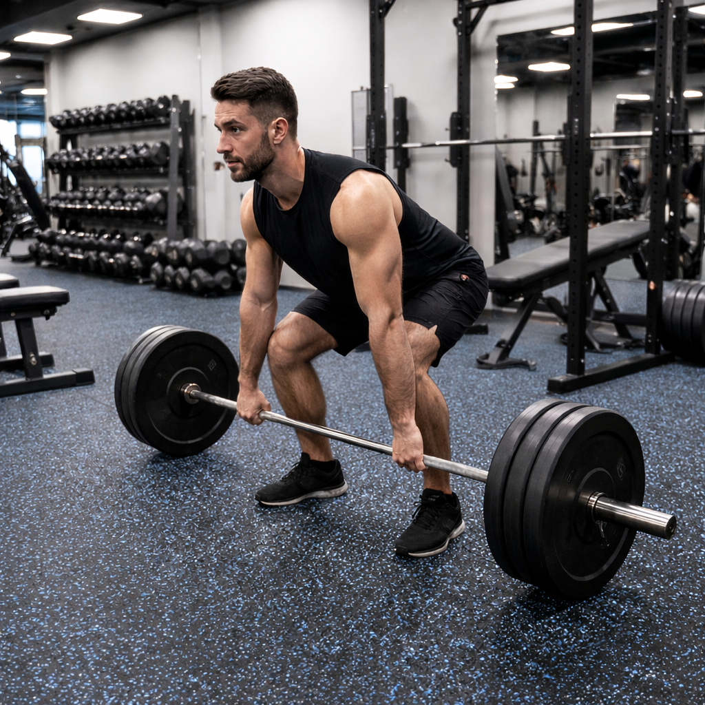 20mm Blue Fleck Premium Rubber Gym Floor Tiles | 500mm x 500mm Interlocking Heavy Duty Flooring with Connectors | Shock Absorbing EPDM | Free UK Delivery