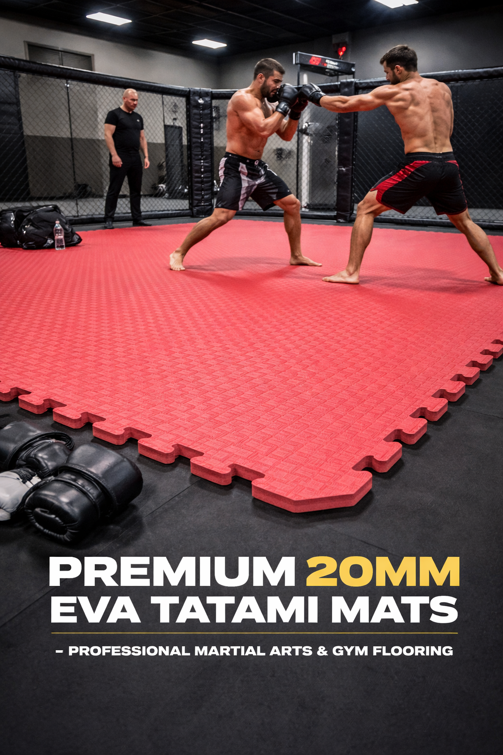 20mm EVA Tatami Mats - Reversible Interlocking Jigsaw Tiles for MMA, Martial Arts, Yoga & Home Gym Flooring | 1m x 1m Foam Floor Tiles | Free UK Delivery