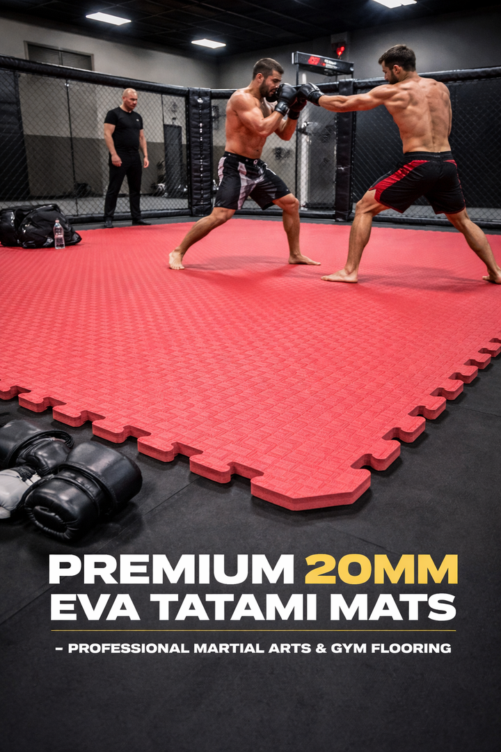20mm EVA Tatami Mats - Reversible Interlocking Jigsaw Tiles for MMA, Martial Arts, Yoga & Home Gym Flooring | 1m x 1m Foam Floor Tiles | Free UK Delivery