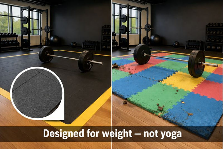 17mm Interlocking Gym Mats UK (3ft x 3ft) | CrossFit & Home Gym Flooring