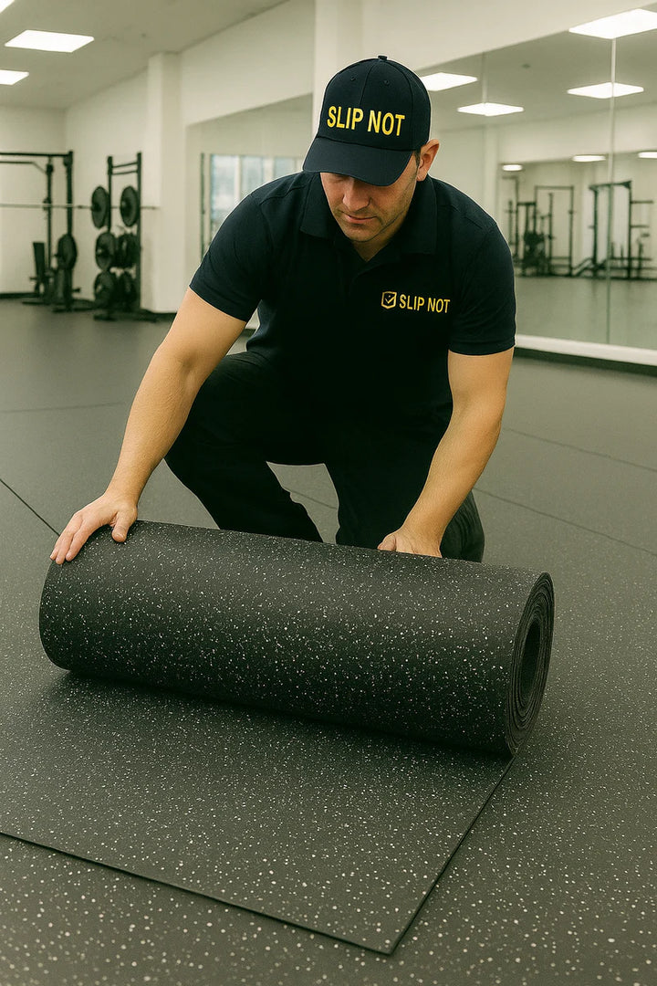 Custom-Cut Gym Rubber Matting Rolls – Premium Non-Slip, Shock-Absorbing Flooring for Professional Training Spaces (Sold Per Metre)
