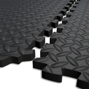 EVA Foam Mat Tiles for Home Yoga | 610mm | Anti-Fatigue | Grey & Black