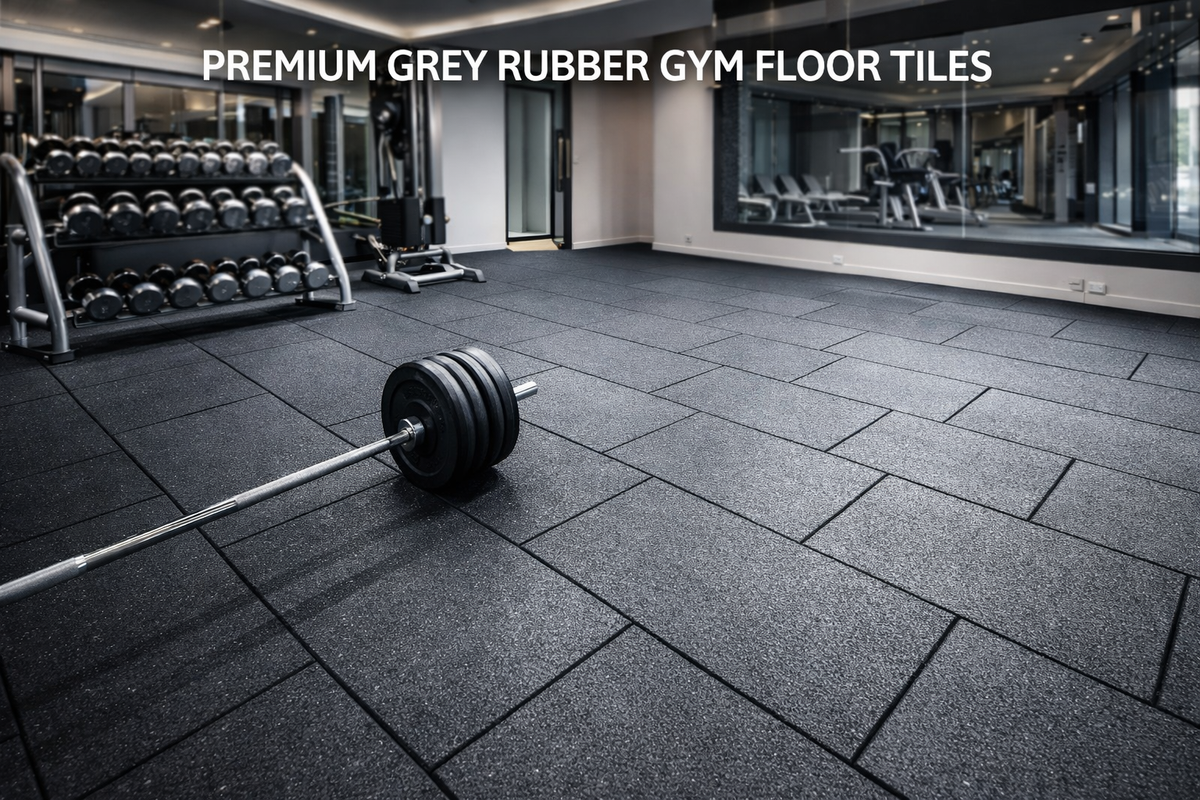 20mm rubber gym tiles in functional training area — REACH compliant heavy duty gym flooring