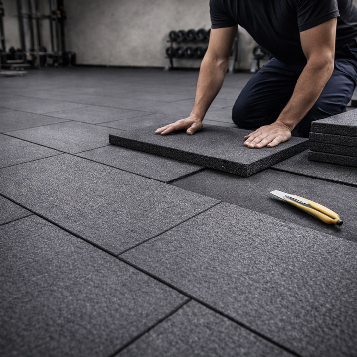TitanForce Pro 20mm Rubber Gym Flooring Tiles 100x50cm | Precision Moulded | UK Stock