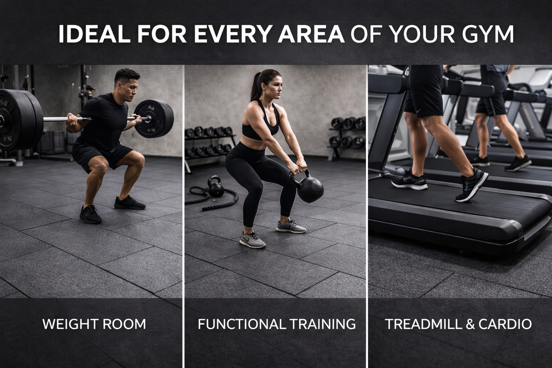 TitanForce Pro 20mm Rubber Gym Flooring Tiles 100x50cm | Precision Moulded | UK Stock