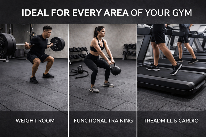 TitanForce Pro 20mm Rubber Gym Flooring Tiles 100x50cm | Precision Moulded | UK Stock