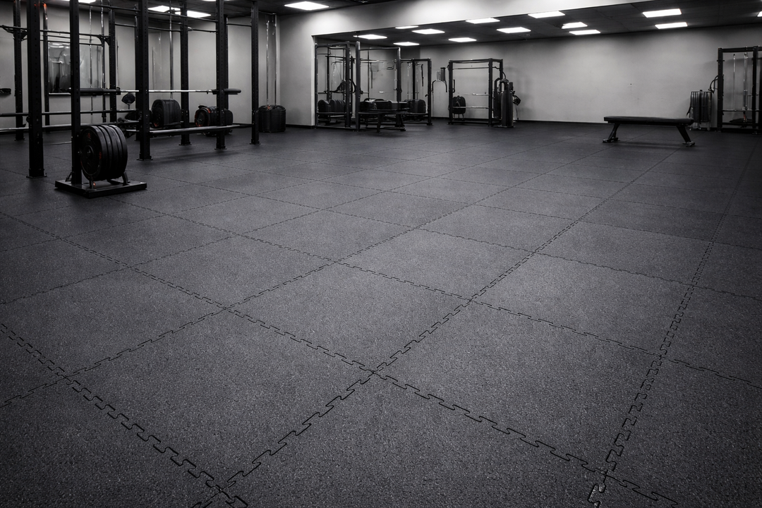 16mm MegaFloor™ Rubber Gym Tiles UK | Bevelled Edge Anti-Slip Flooring