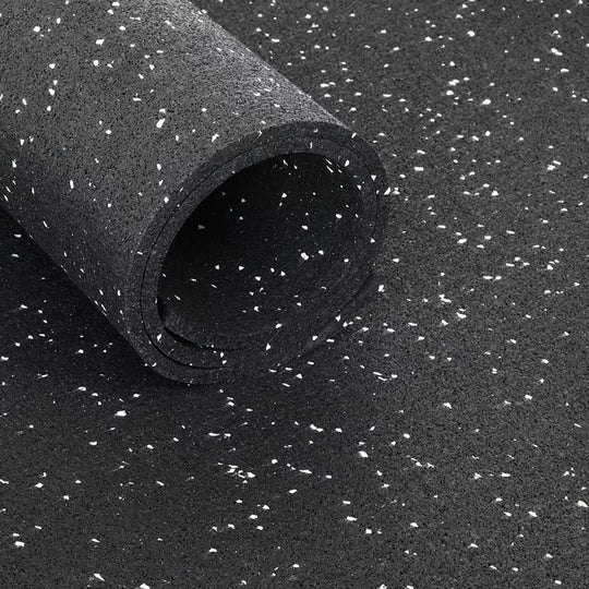 Rubber gym roll smooth surface close-up texture — high-density SBR rubber gym flooring UK