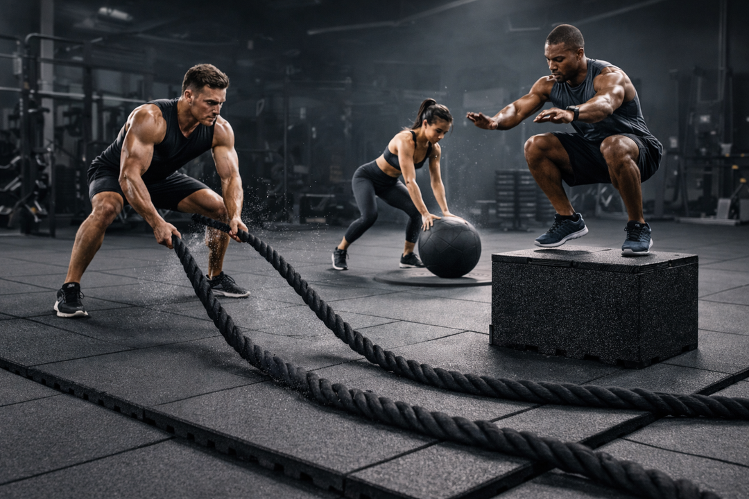 43mm Acoustic Rubber Gym Tiles | Maximum Noise Isolation | BS EN Rated