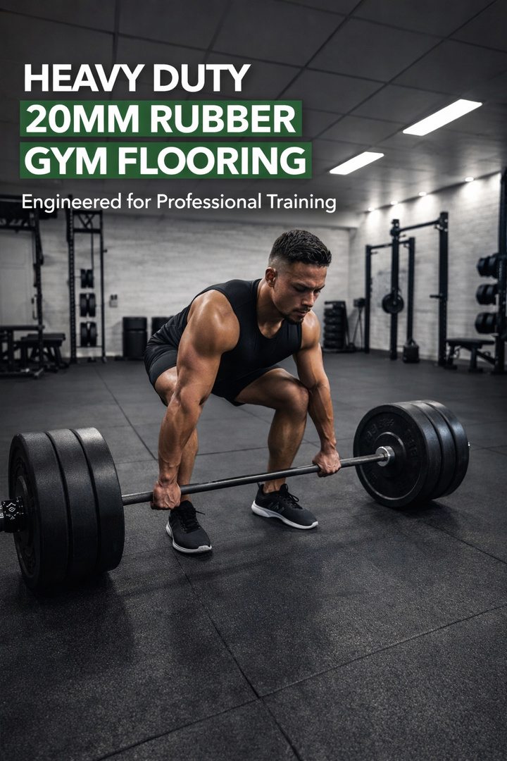 20mm Rubber Gym Tiles Heavy Duty Precision Moulded