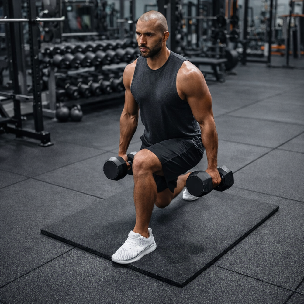 20mm rubber gym tiles flooring close up