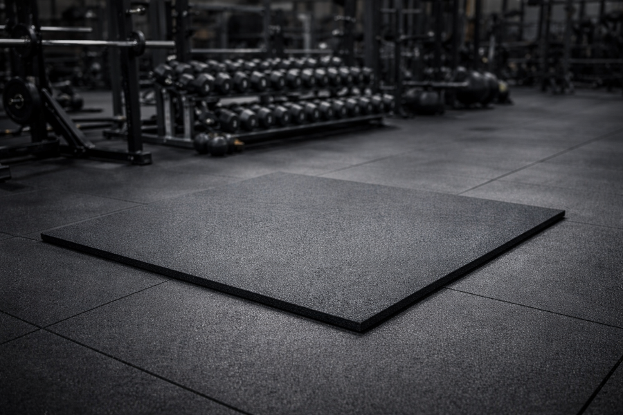 20mm rubber gym tiles in CrossFit box