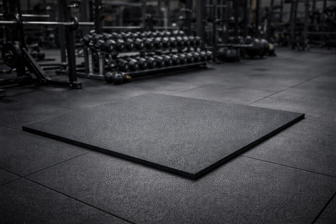 20mm rubber gym tiles in CrossFit box