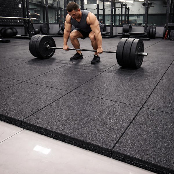 20mm Heavy Duty Interlocking Rubber Gym Tiles | 400kg Drop Rated | Commercial Gym Flooring