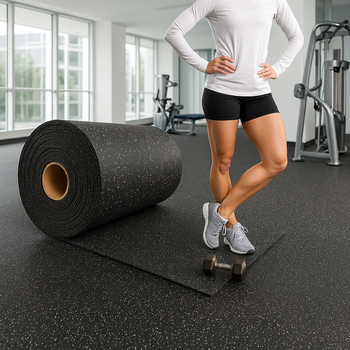 Custom-Cut Gym Rubber Matting Rolls – Premium Non-Slip, Shock-Absorbing Flooring for Professional Training Spaces (Sold Per Metre)