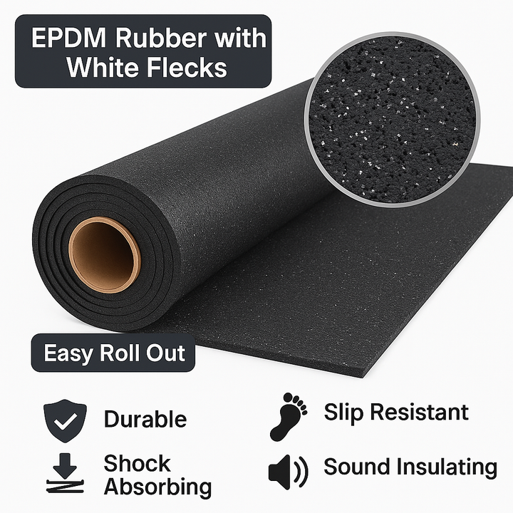 Custom-Cut Gym Rubber Matting Rolls – Premium Non-Slip, Shock-Absorbing Flooring for Professional Training Spaces (Sold Per Metre)