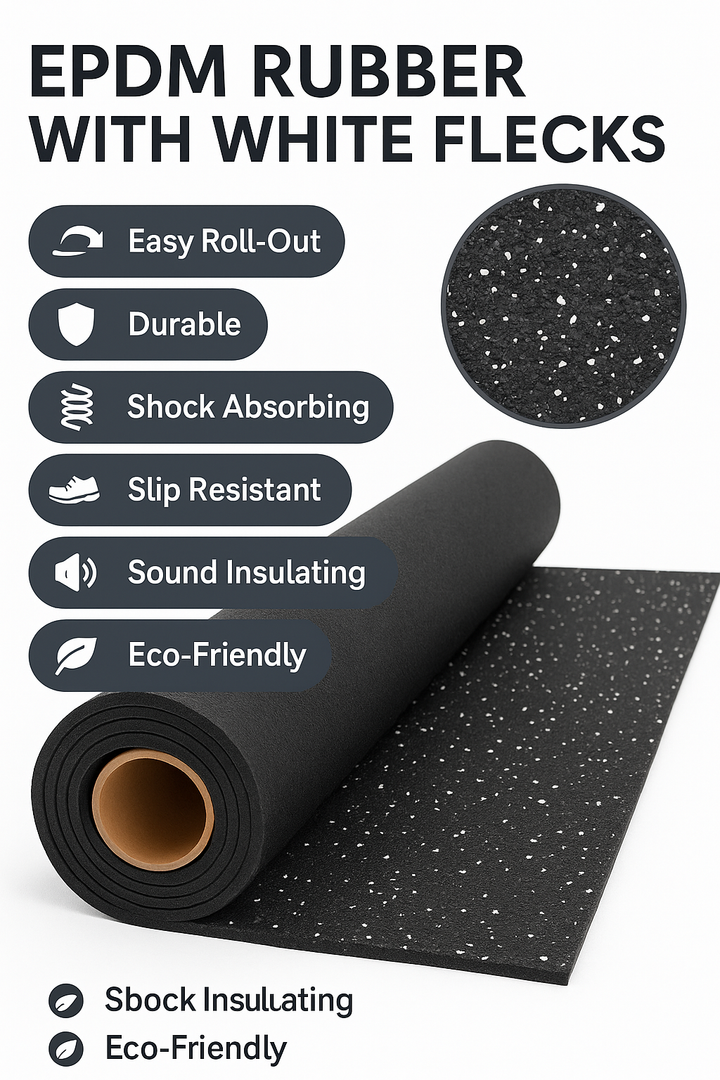 Rubber Gym Matting Roll | Cut to Length | 4–12mm | 1m Wide