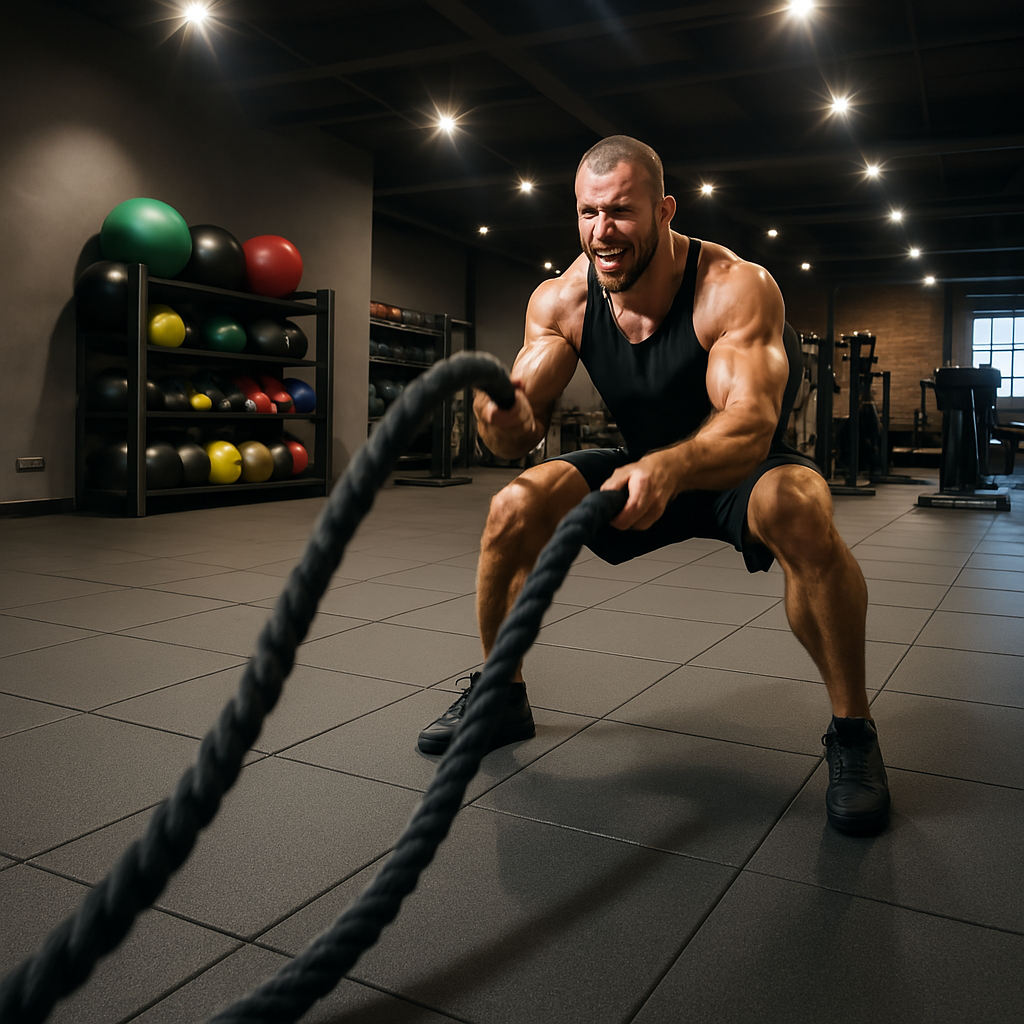 30mm rubber gym tiles with safety ramp edges — professional lifting platform flooring UK