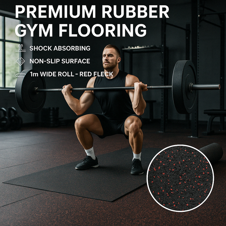 Rubber Gym Floor Roll for Cardio Zones | 4mm–12mm | Non-Slip