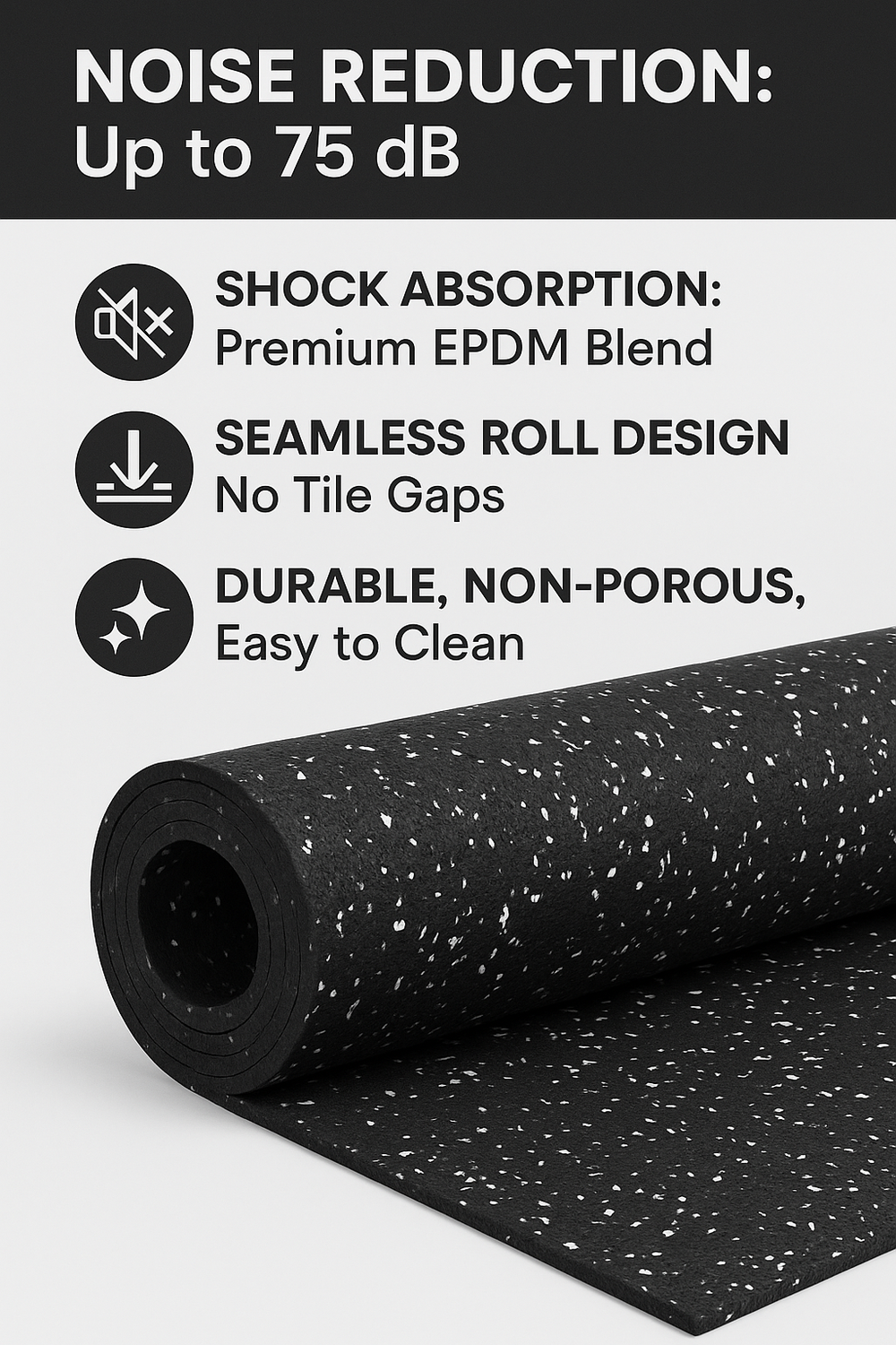 Gym Rubber Matting Roll UK | 4mm 6mm 8mm 10mm 12mm | Non-Sli
