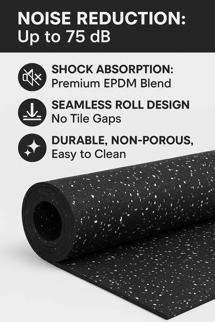 Gym Rubber Matting Roll UK | 4mm 6mm 8mm 10mm 12mm | Non-Sli
