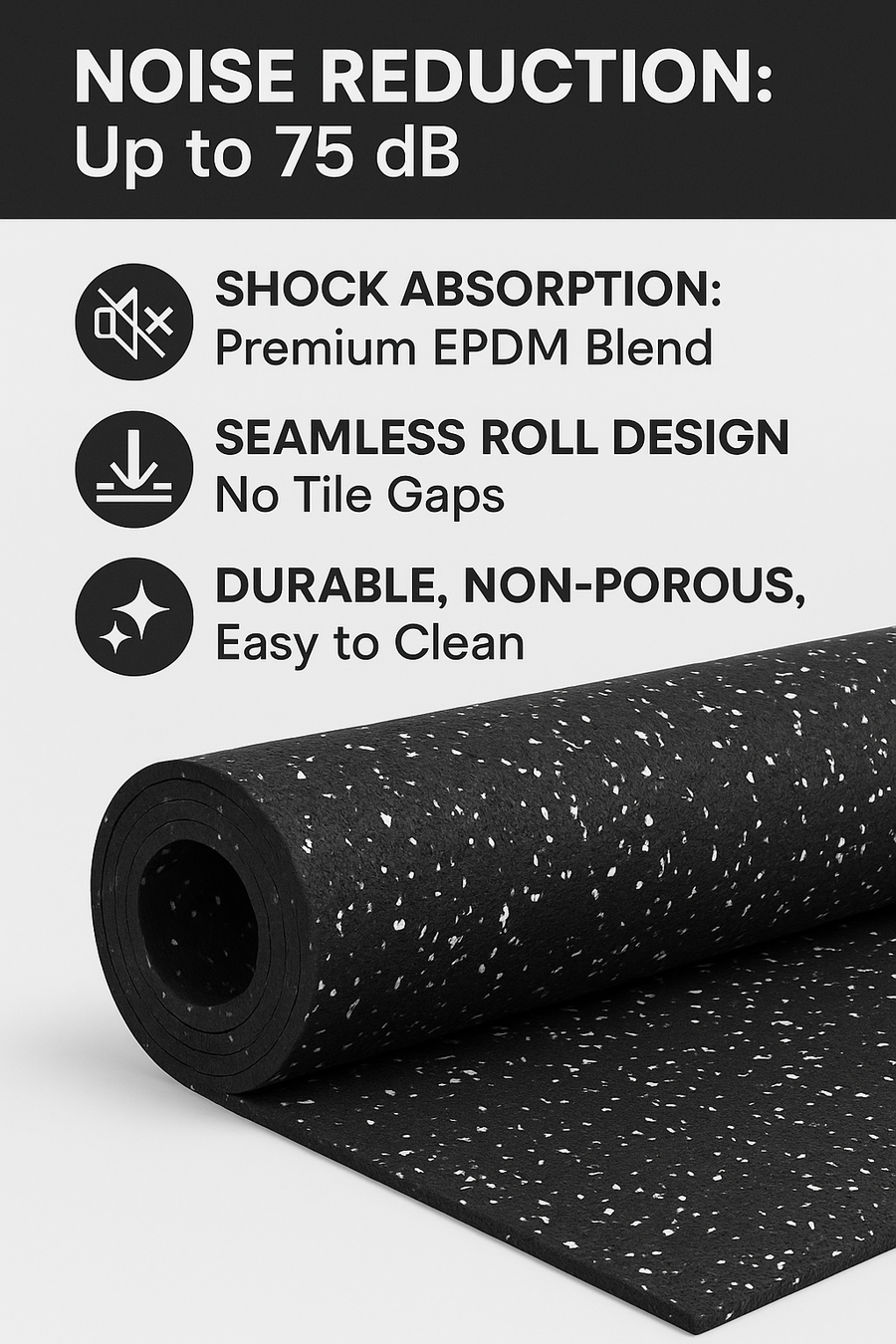 Garage Gym Rubber Flooring Roll | 6mm–12mm | 1m Wide | Non-S