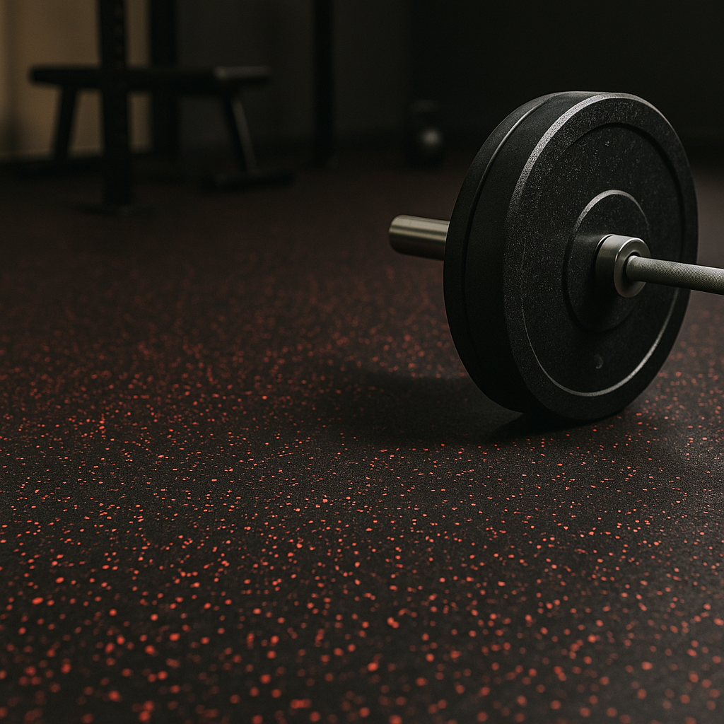 Crumb gym flooring roll 10m x 1m black close-up texture — free UK delivery same-day dispatch