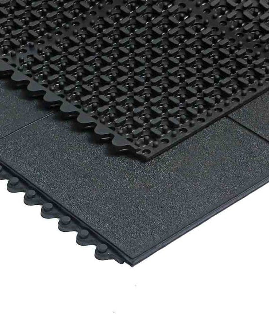 17mm Interlocking Rubber Gym Mats - Heavy Duty, Non-Slip Flooring for Workouts