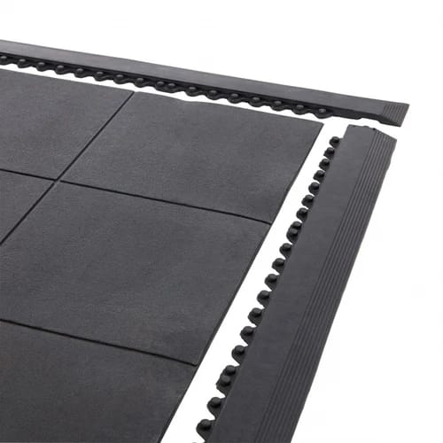 17mm gym mats in CrossFit box barbell zone — interlocking rubber gym flooring UK