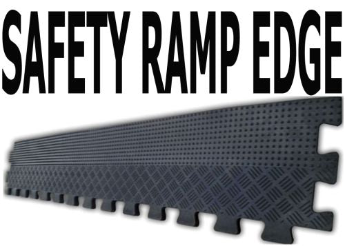 DuraSof black safety ramp edge for 18mm interlocking rubber gym tiles
