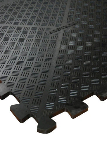 18mm Black Rubber interlocking Gym Tiles - Premium Shock-Absorbent, Heavy-Duty Flooring