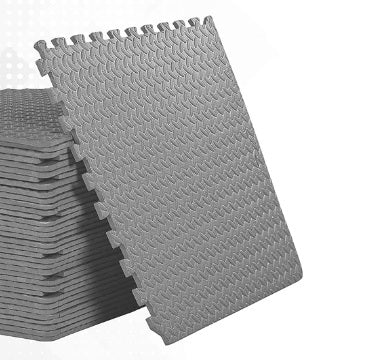 EVA foam gym tiles grey black checkerboard pattern — 610mm commercial gym flooring UK