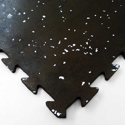 12mm interlocking gym tiles blue black in PT studio — EN 13893 certified commercial gym flooring