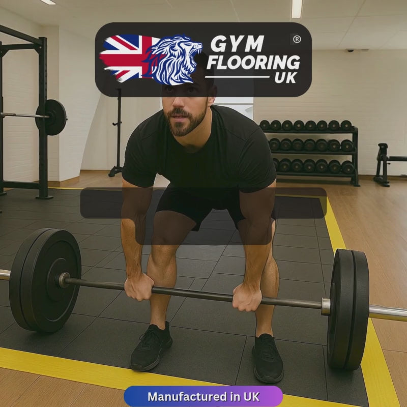 17mm Interlocking Gym Mats (3ft x 3ft) – Shock-Absorbent Flooring for Gyms & Fitness Studios