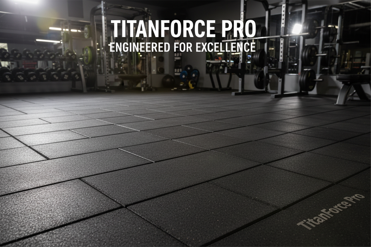 20mm precision gym tiles 100x50cm showing dimensional accuracy — cold-moulded rubber flooring
